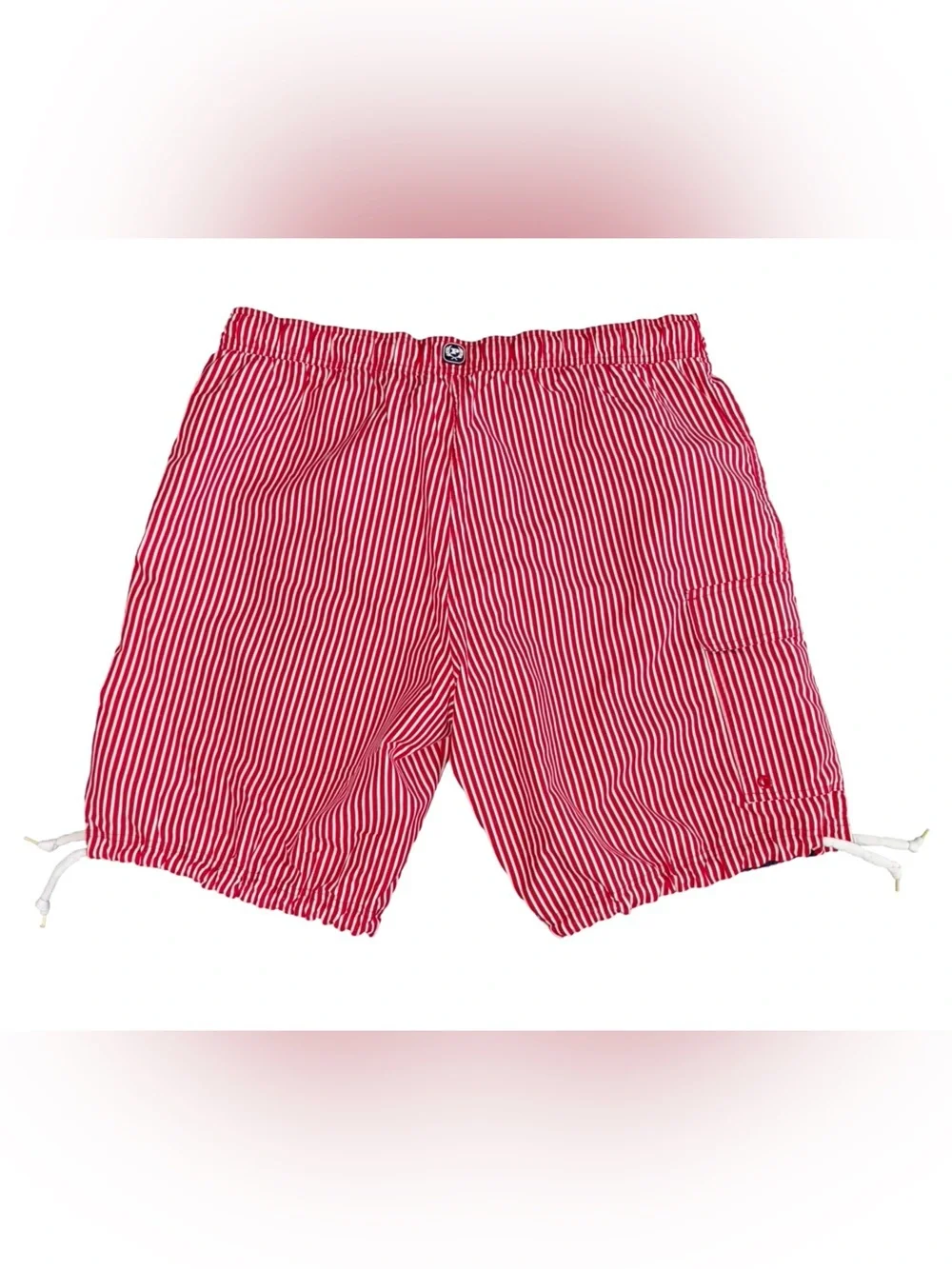 Phat Farm Red White Striped Swim Trunks Men’s XL Y2K Cargo Board Shorts